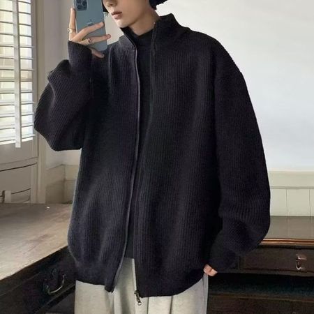 Men's Loose-fitting Casual Knit Cardigan Sweater